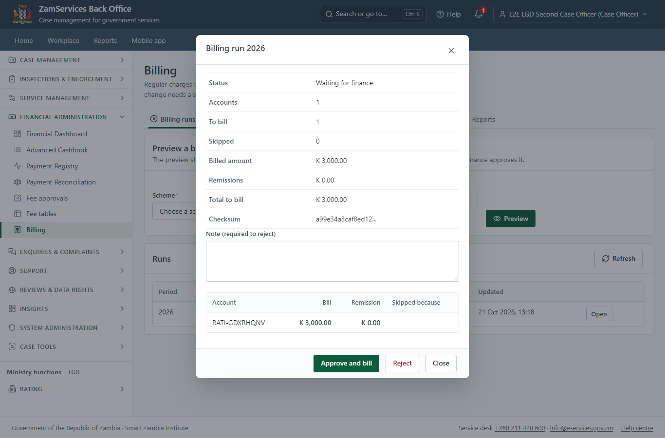 Approve the billing run (desktop)