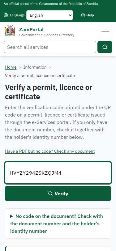 Verify the statement (375 px phone)