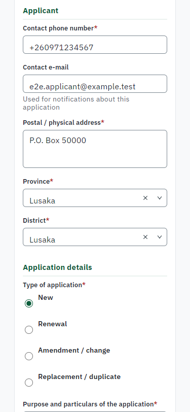 Fill in the application form (375 px phone)