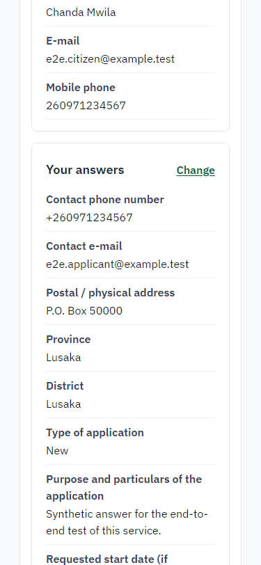 Check the answers and confirm the declaration (375 px phone)