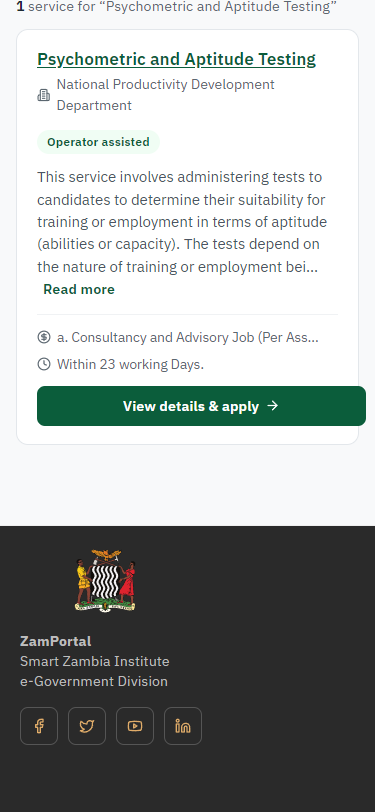 Find the service (375 px phone)