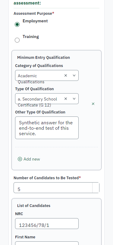 Fill in the application form (375 px phone)