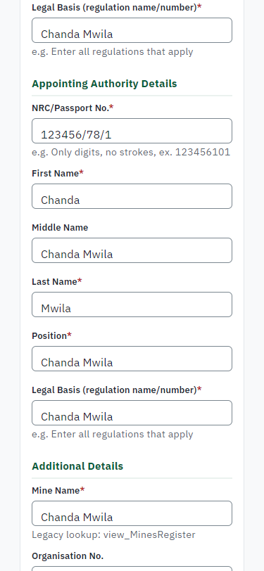 Fill in the application form (375 px phone)