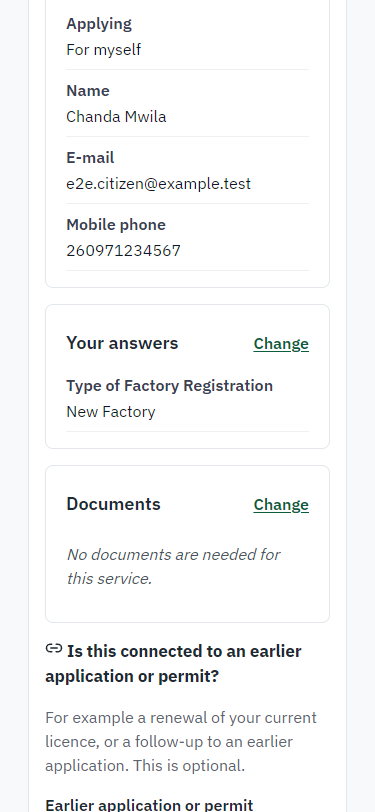 Check the answers and confirm the declaration (375 px phone)