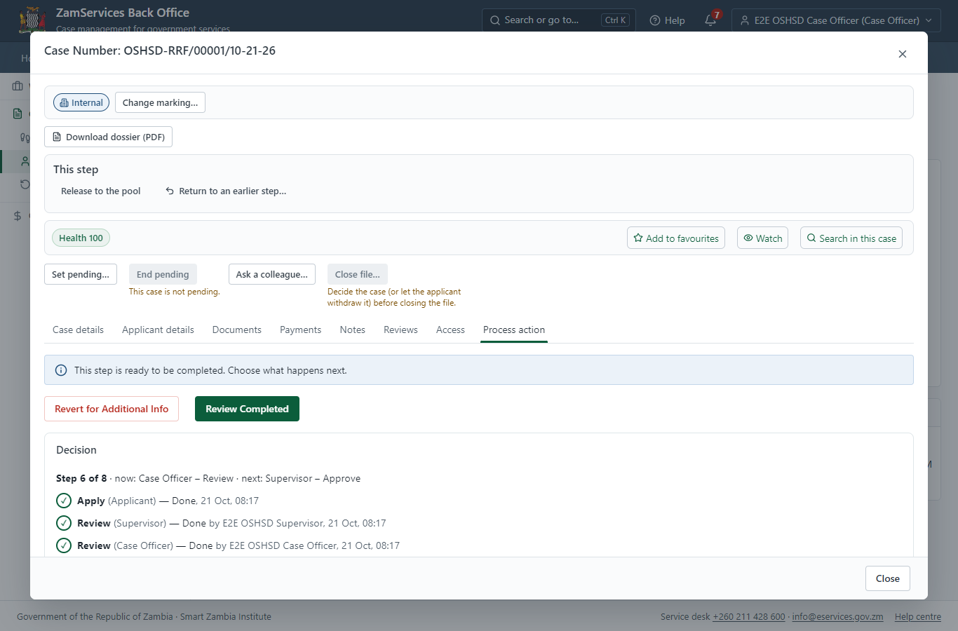 Review, Add Comments, Send for Decision (desktop)