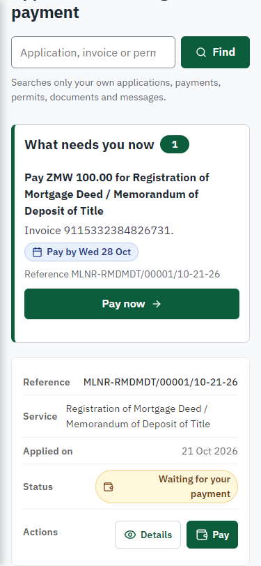 See that the fee is due (375 px phone)