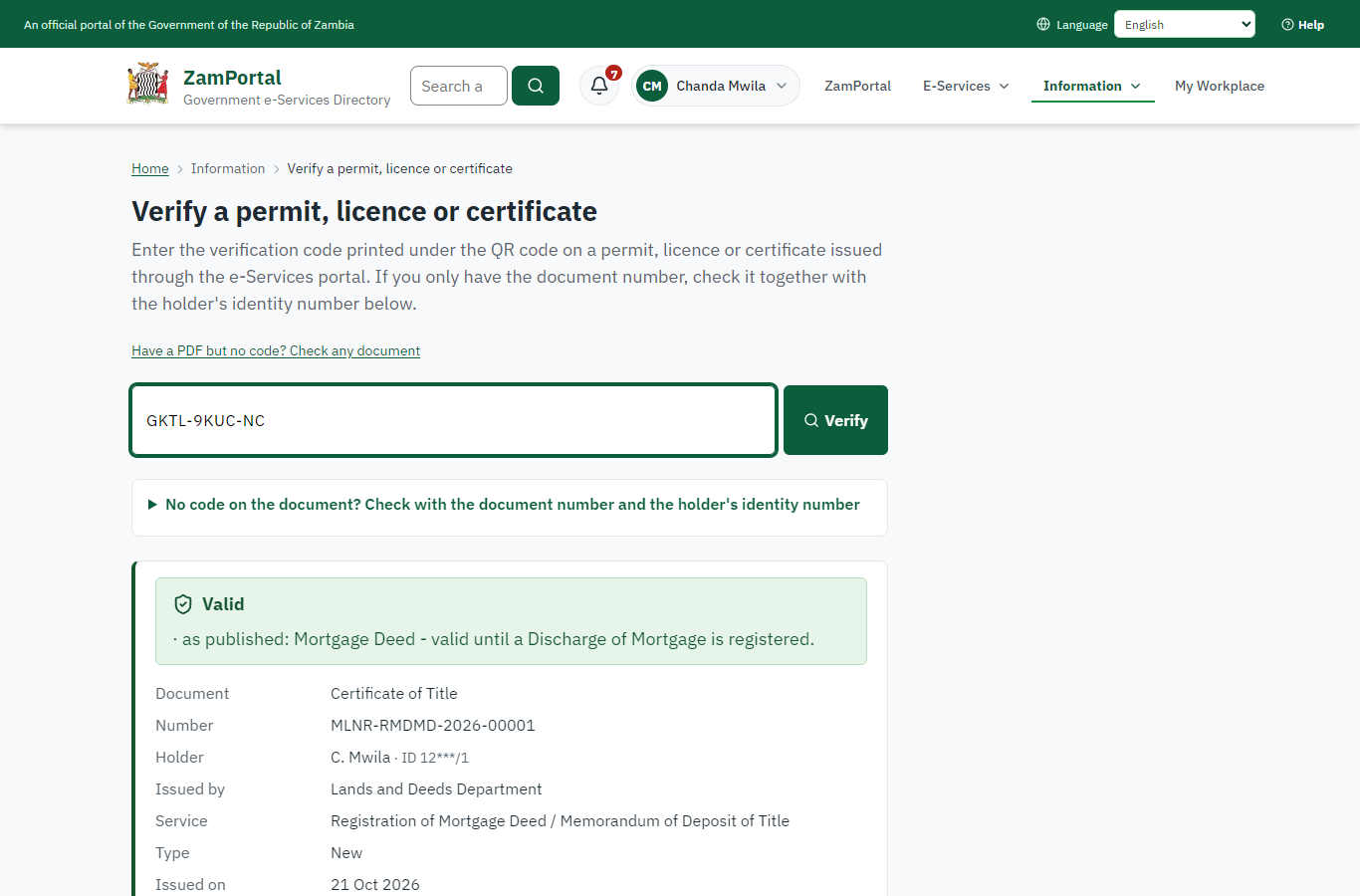 Verify the document (desktop)