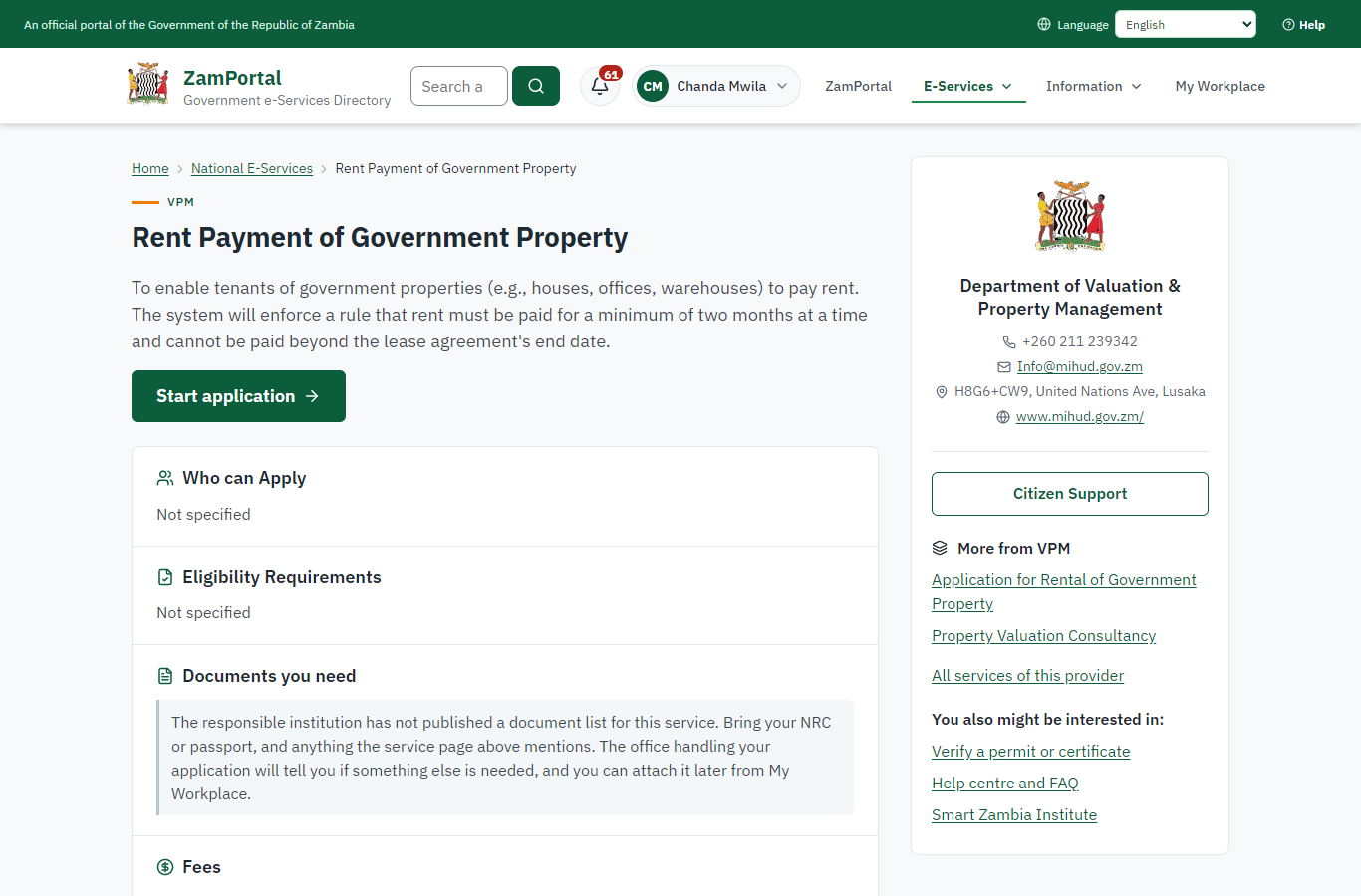 Read the service page (desktop)