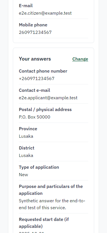 Check the answers and confirm the declaration (375 px phone)