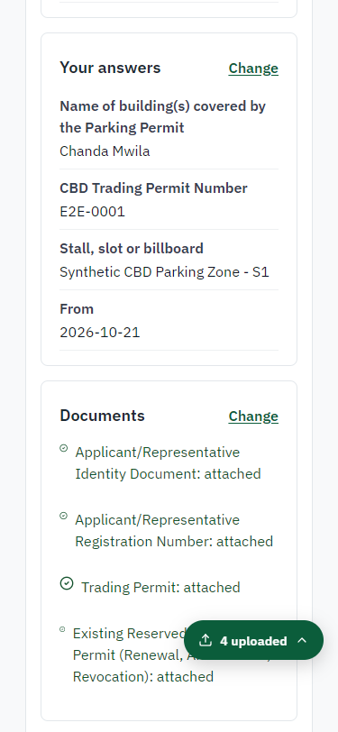 Check the answers and confirm the declaration (375 px phone)