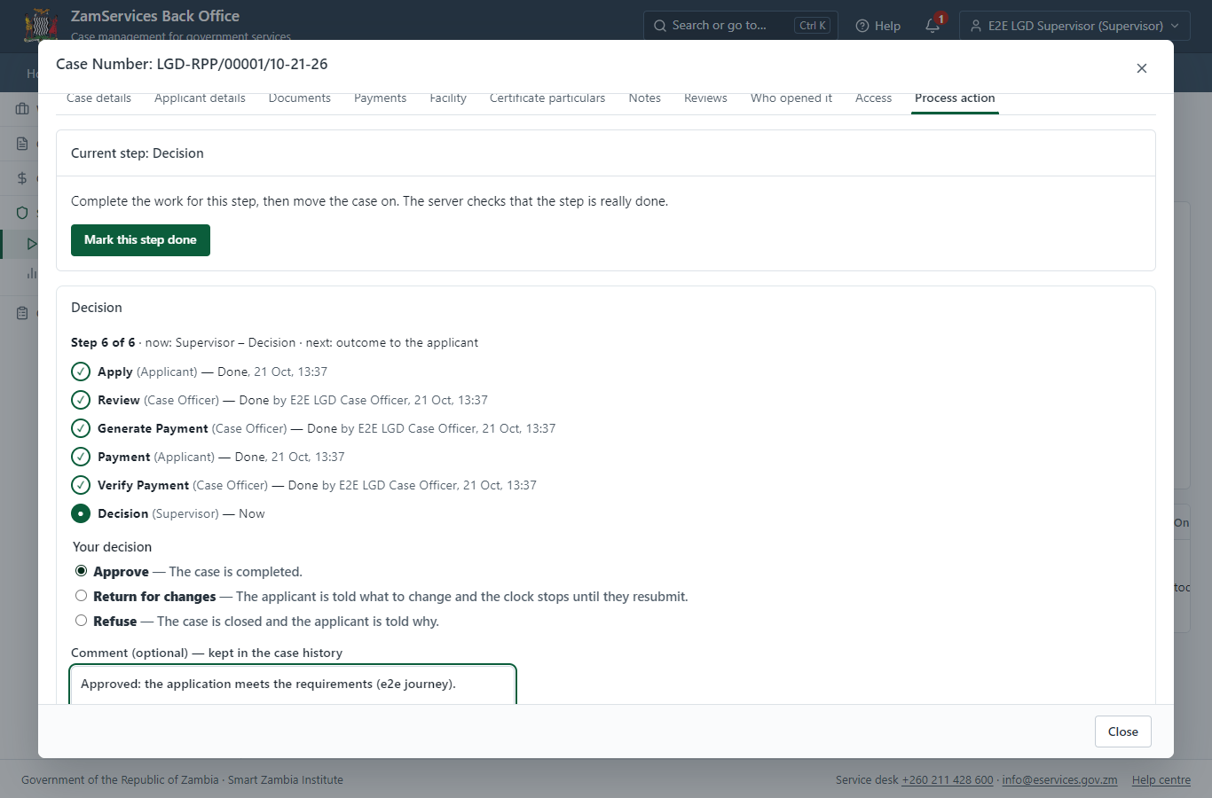 Decide: Approve the permit (desktop)