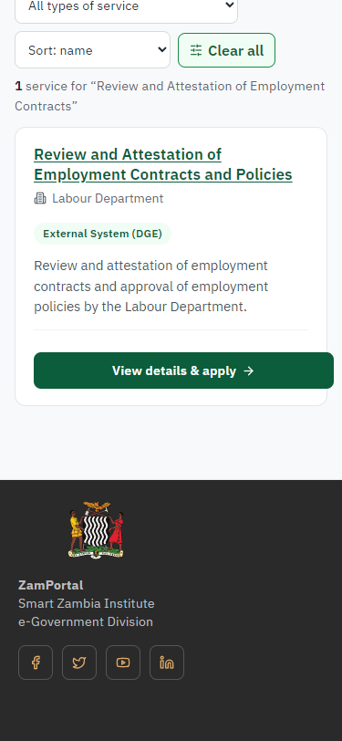 Find the service (375 px phone)