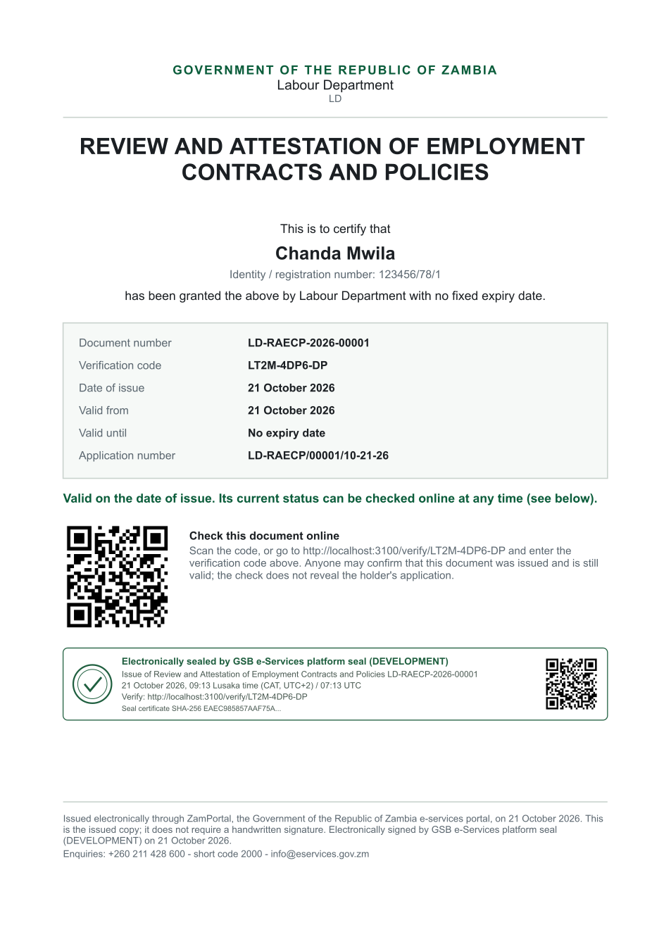 Review and Attestation of Employment Contracts and Policies (sealed PDF)