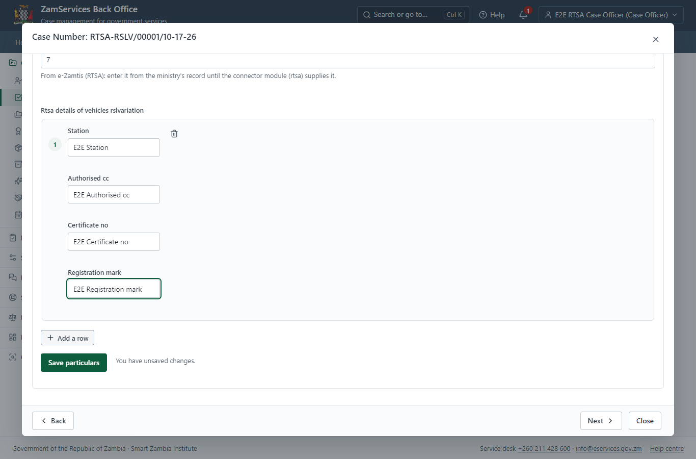 Fill in the certificate particulars (desktop)