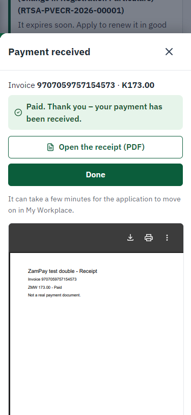 Payment received (375 px phone)
