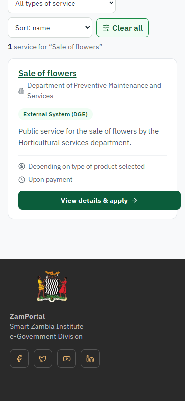 Find the service (375 px phone)