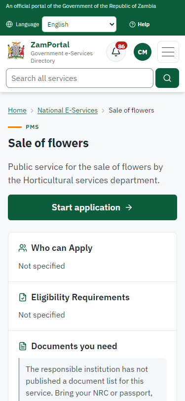 Read the service page (375 px phone)