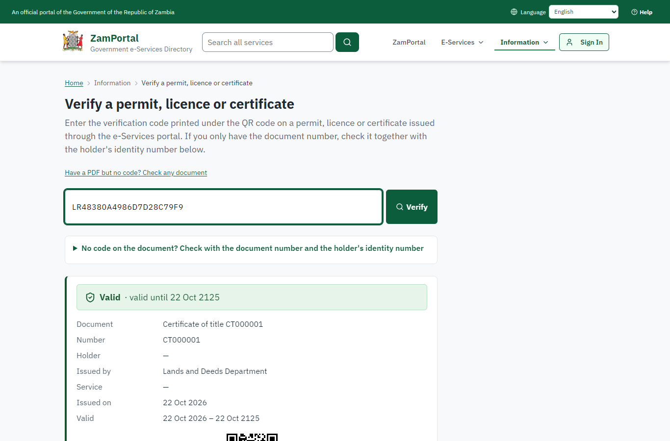 Verify the title deed (desktop)