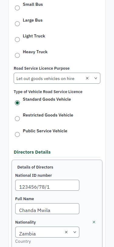 Fill in the application form (375 px phone)