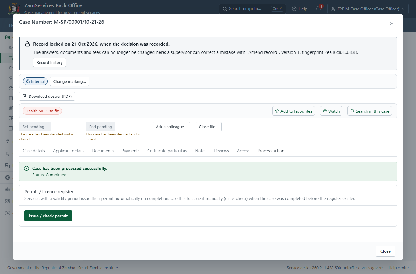 Issue the document (desktop)
