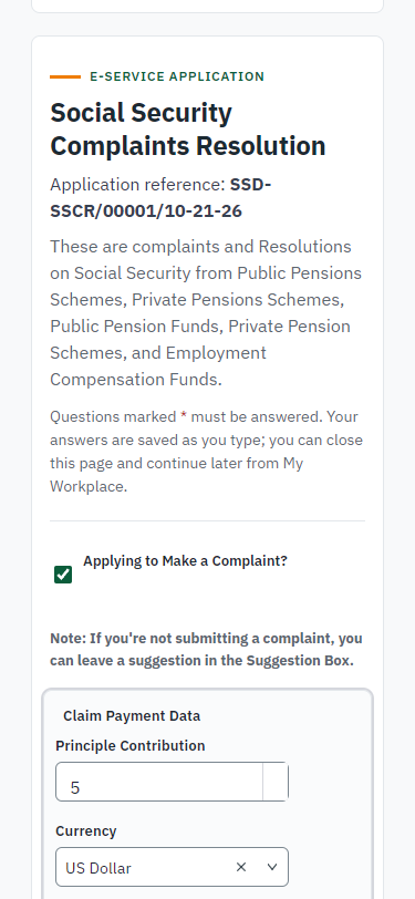 Fill in the application form (375 px phone)