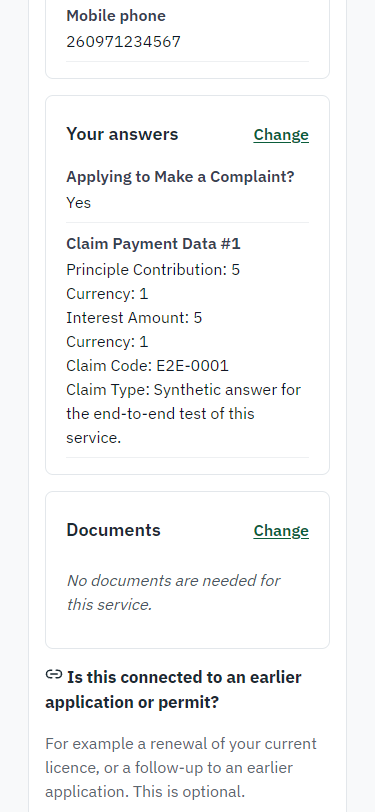 Check the answers and confirm the declaration (375 px phone)