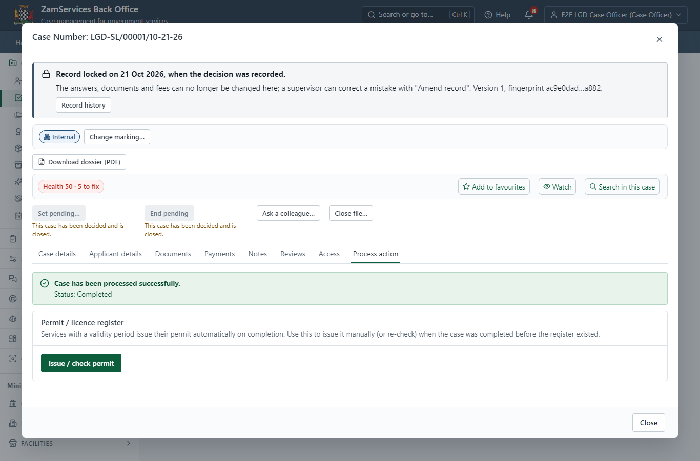 Issue the document (desktop)