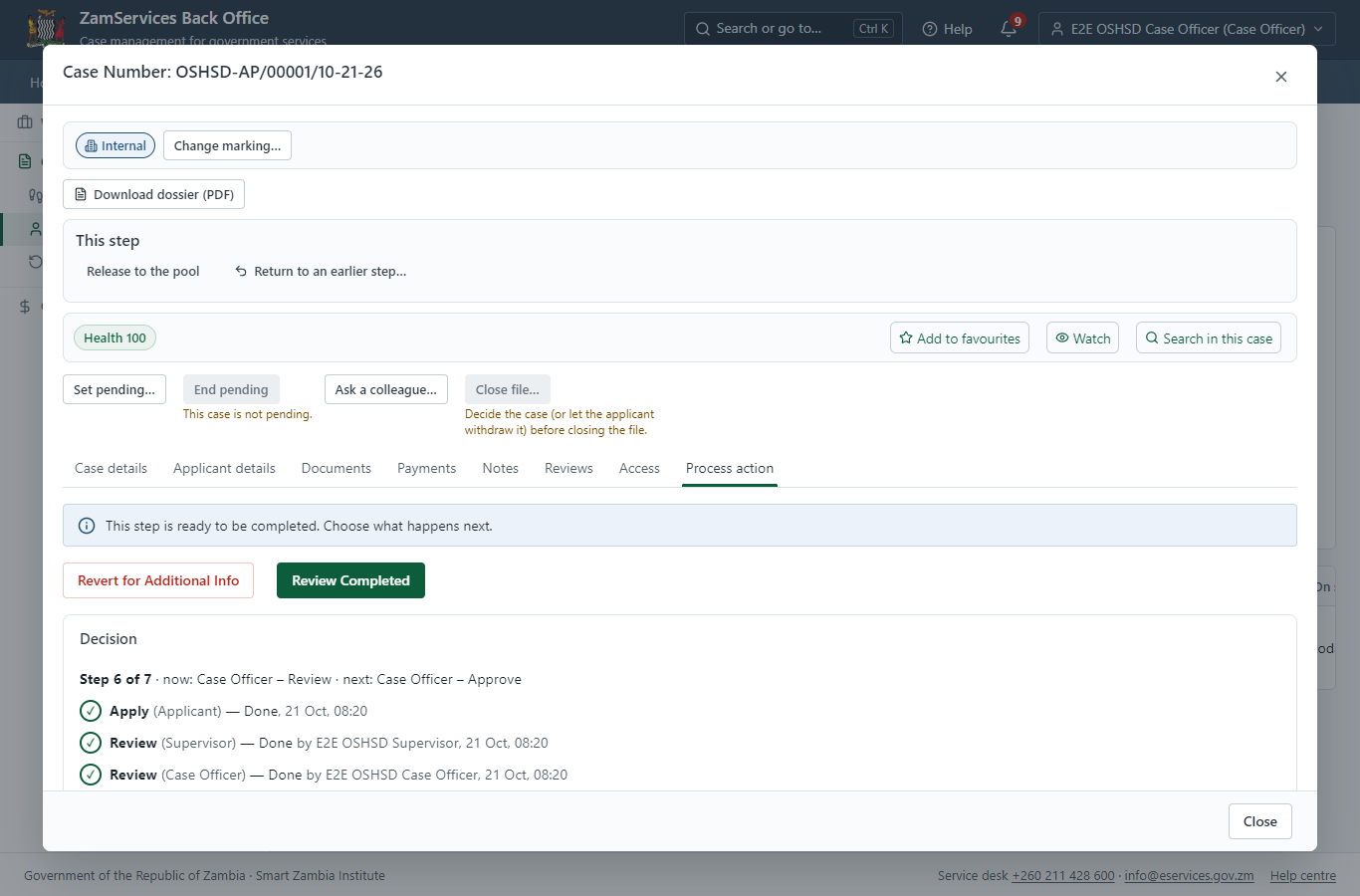 Review, Add Comments, Send for Decision (desktop)