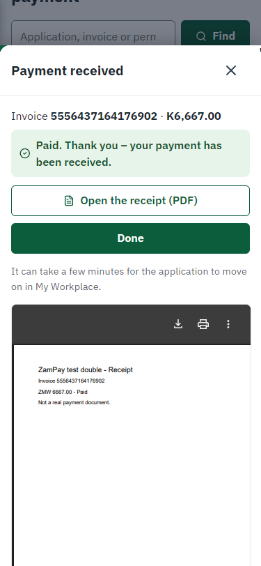 Payment received (375 px phone)