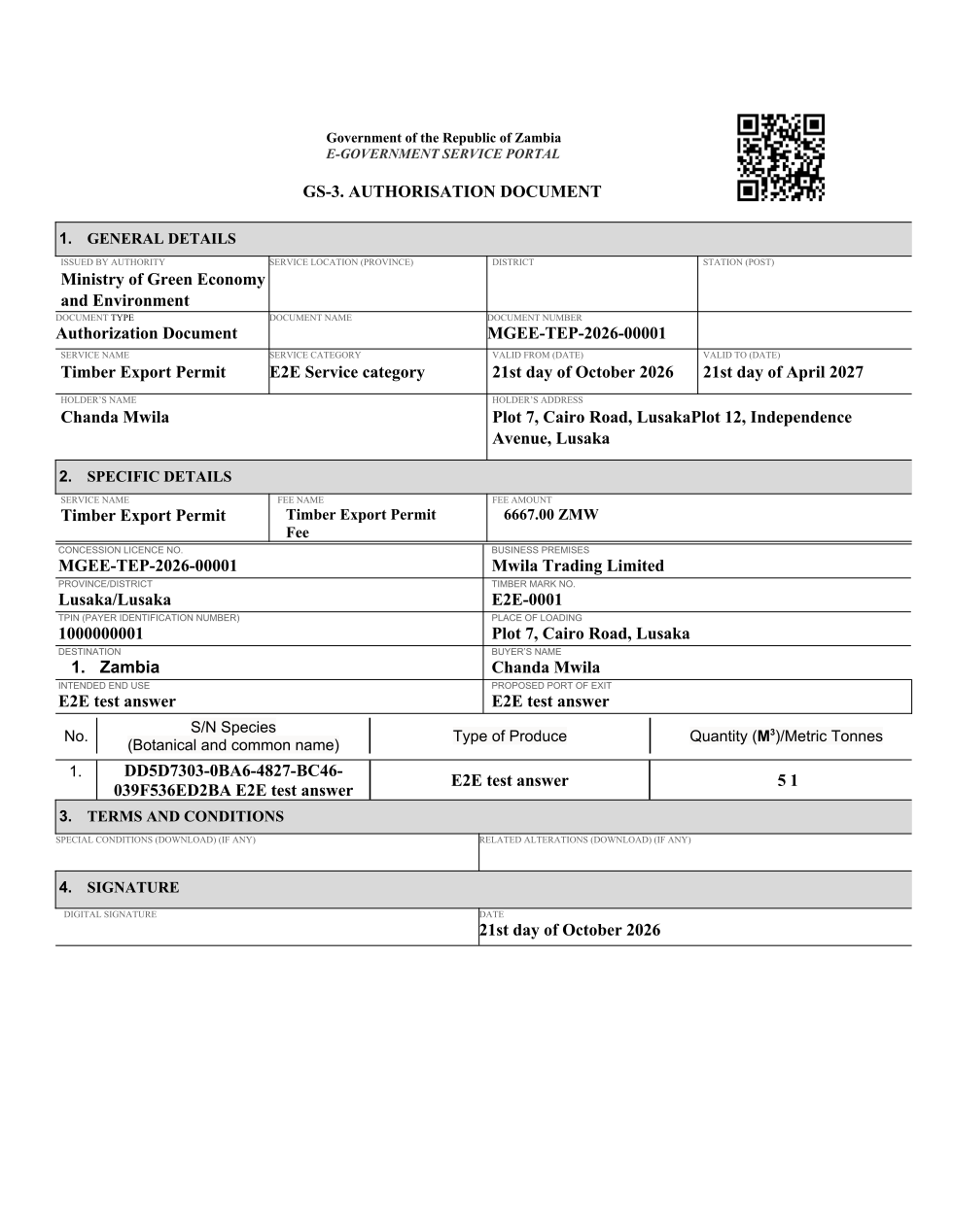 Timber Export Permit (sealed PDF)