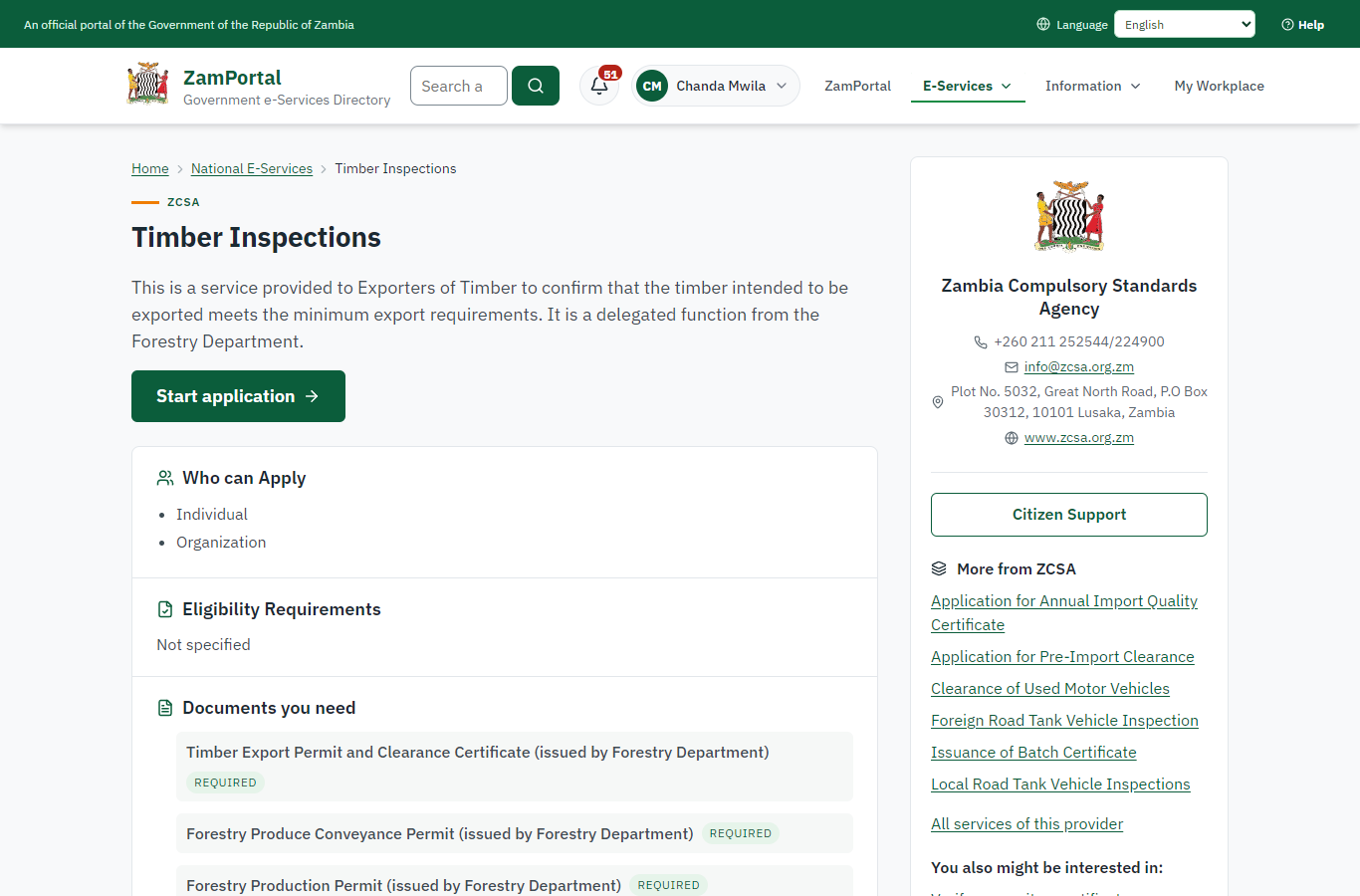 Read the service page (desktop)