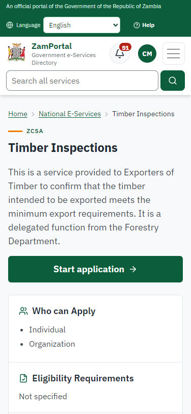 Read the service page (375 px phone)