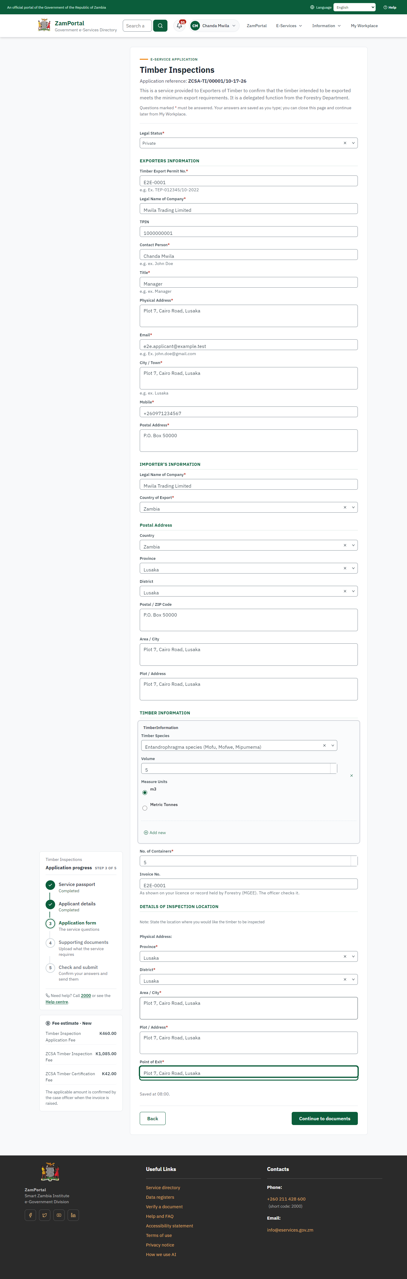 Fill in the application form (desktop)