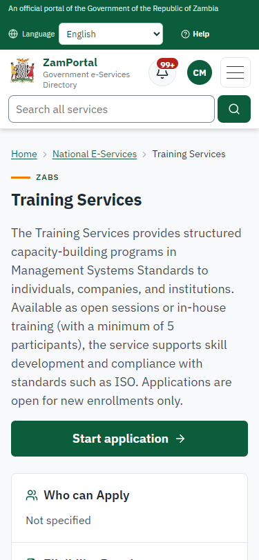 Read the service page (375 px phone)