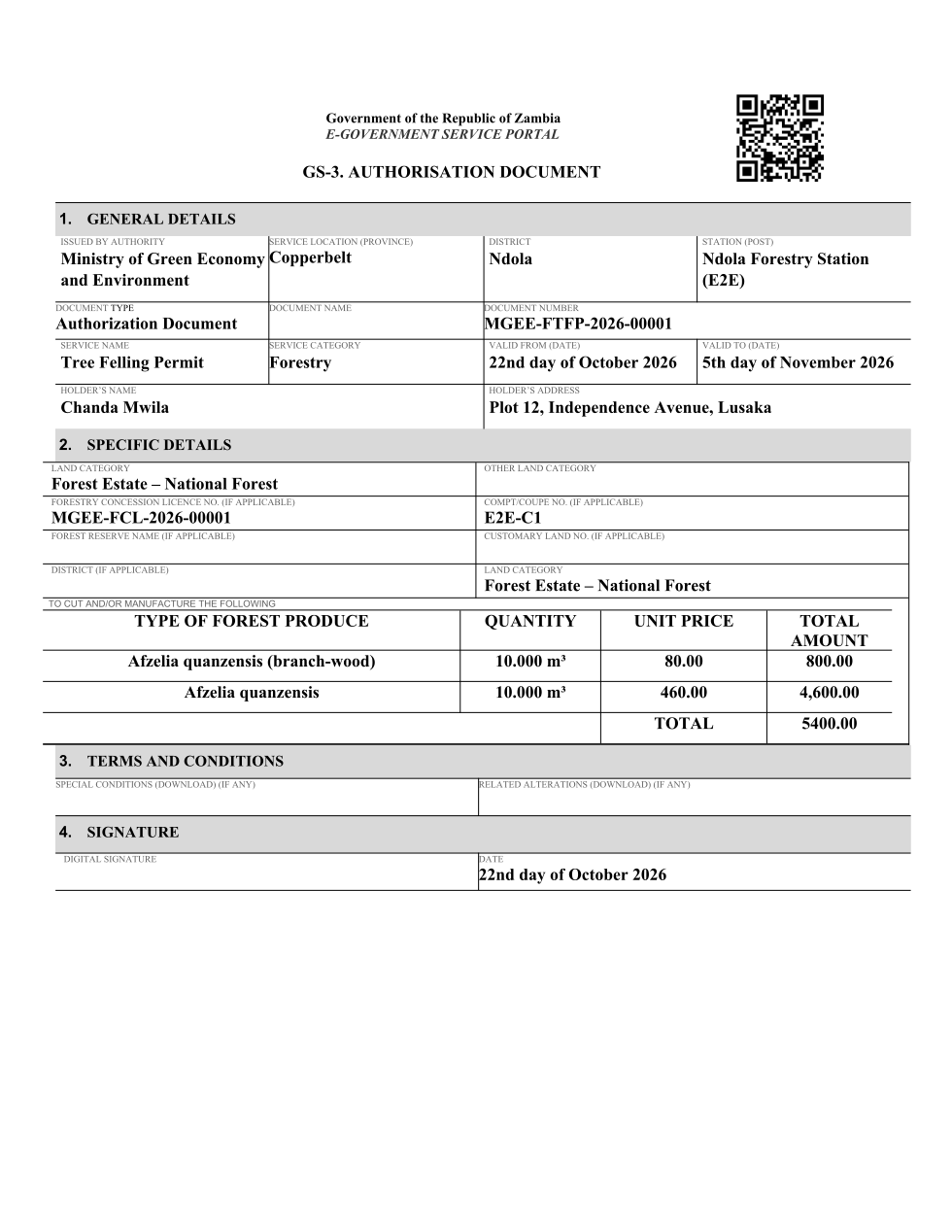 Forestry Tree Felling Permit (sealed PDF)
