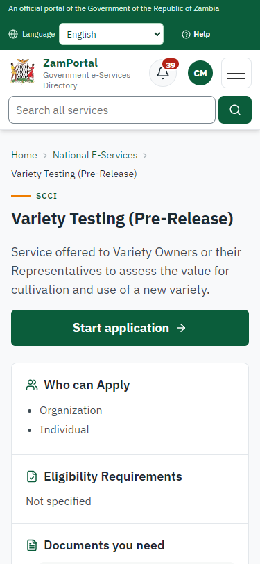 Read the service page (375 px phone)