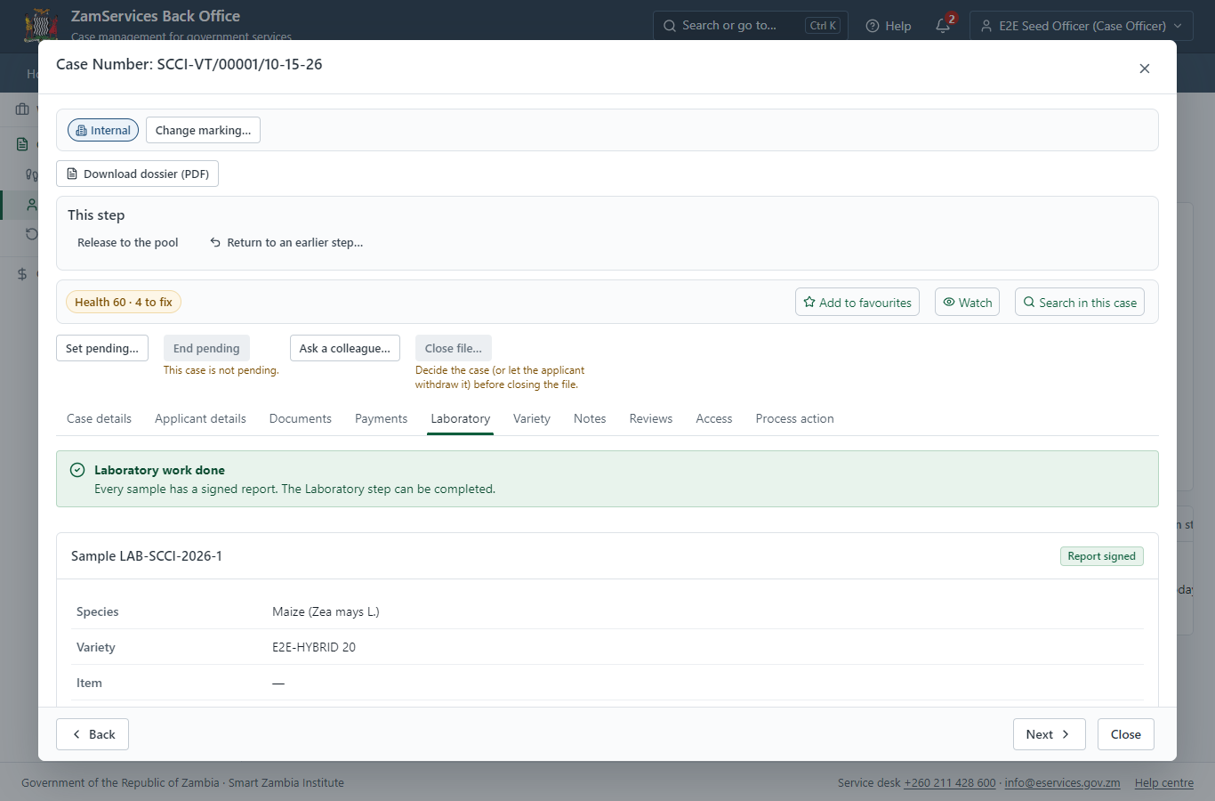 Sign the DUS report (desktop)