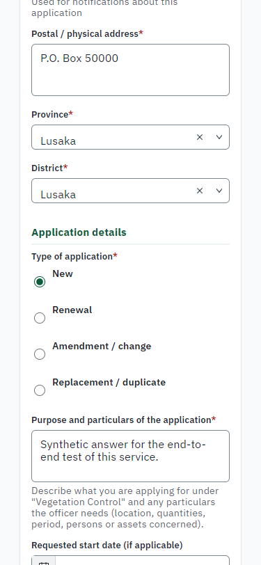 Fill in the application form (375 px phone)