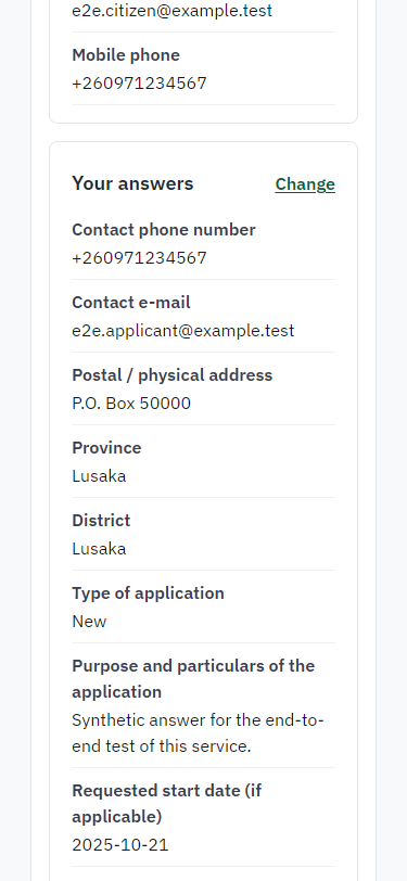Check the answers and confirm the declaration (375 px phone)