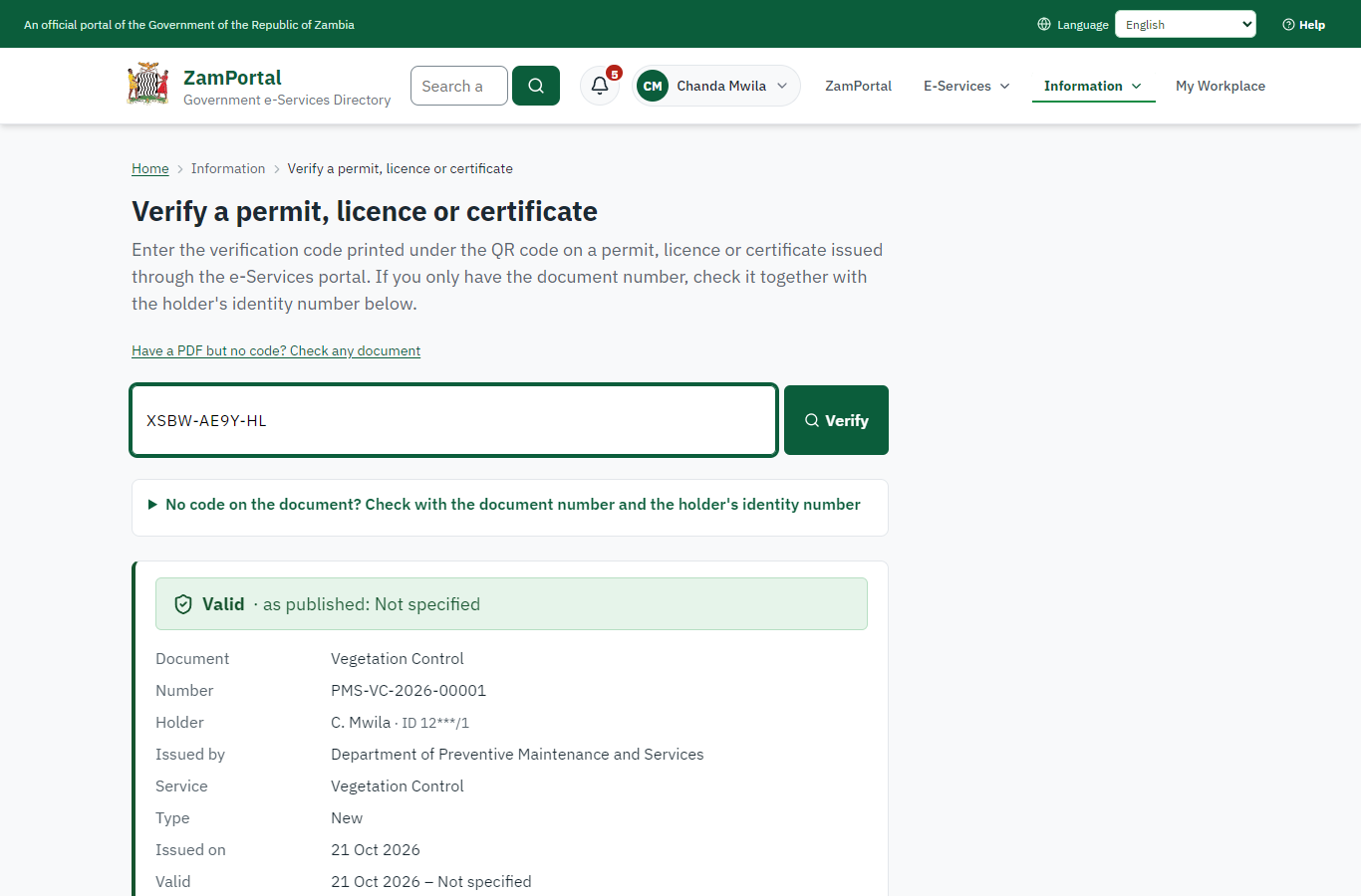 Verify the document (desktop)