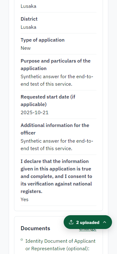 Check the answers and confirm the declaration (375 px phone)