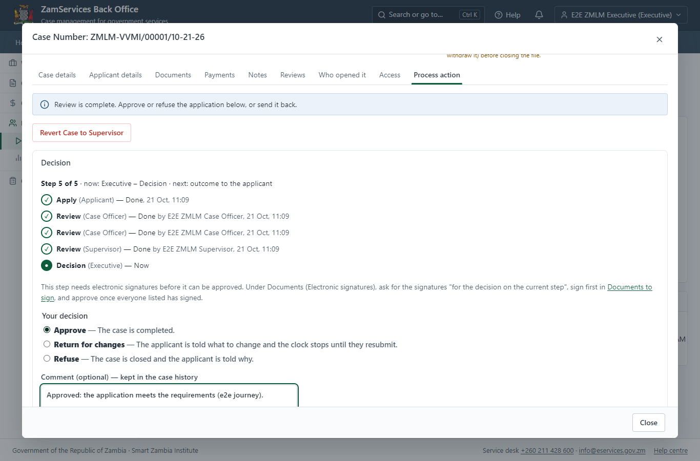 Decide: Review, Inspect, e-Sign (desktop)