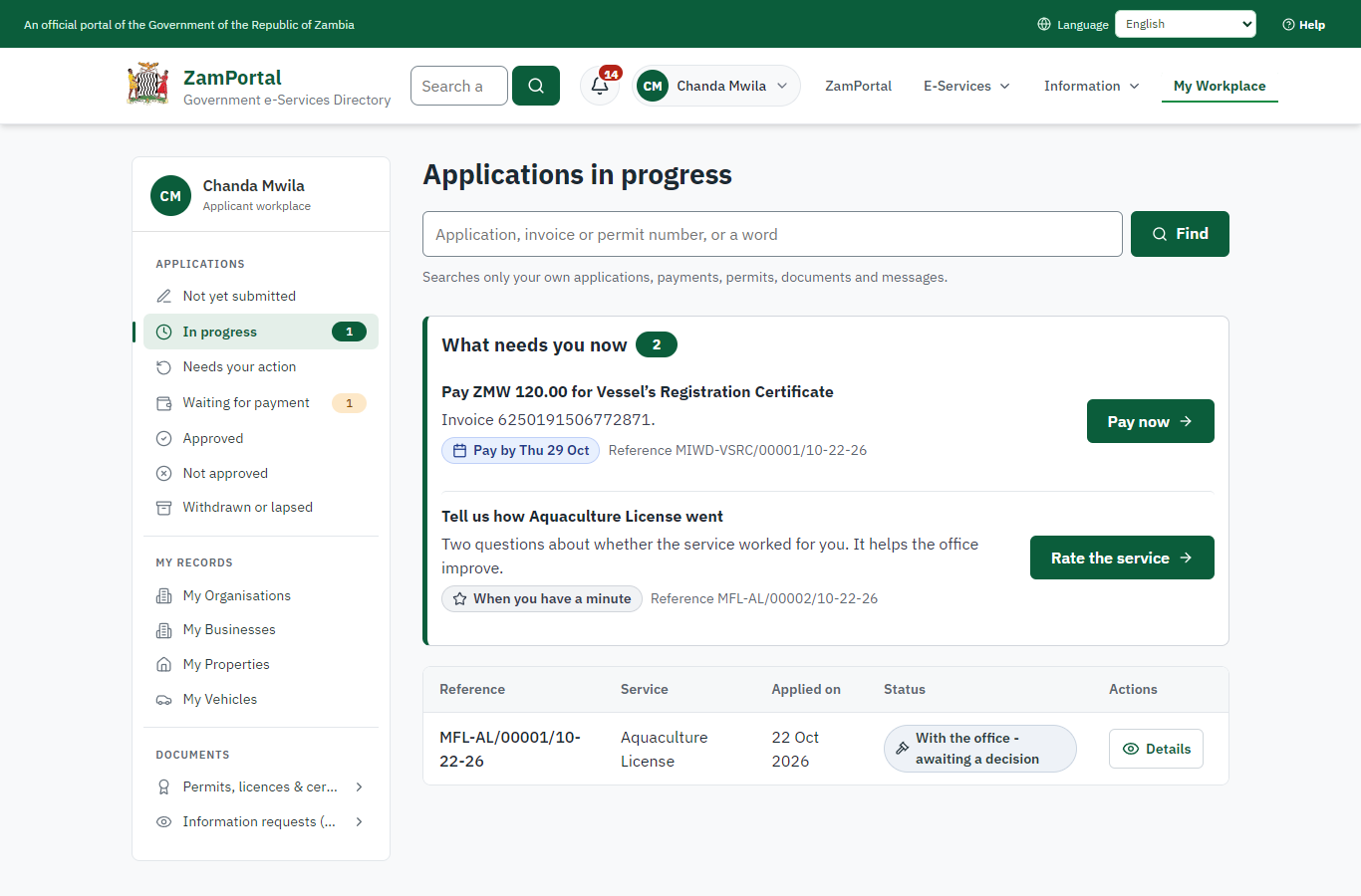 Pay the registration fee (desktop)