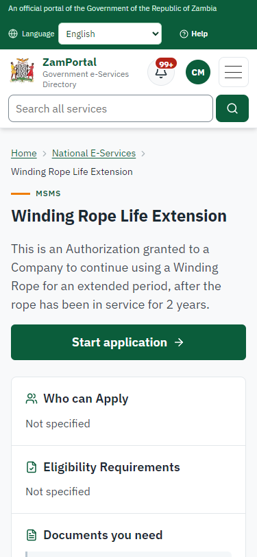 Read the service page (375 px phone)
