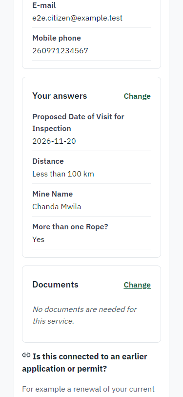 Check the answers and confirm the declaration (375 px phone)