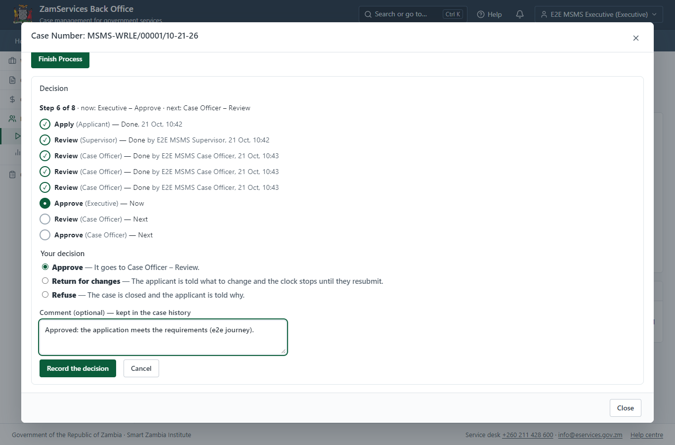 Decide: Review the request, Approve (desktop)